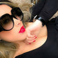 New Arrival Oversize Women Round Sun Glasses Fashion Ladies Olive Frames Glasses