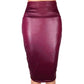 Newly Women High Waist Faux Leather Pencil Skirt