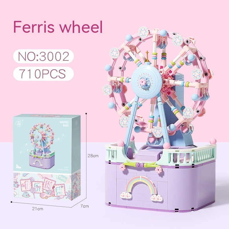Carousel Music Box Particles Assembled Building Block Toys