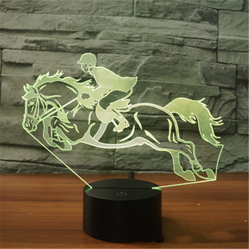 Home Simple Horse Riding Colorful LED Touch Light