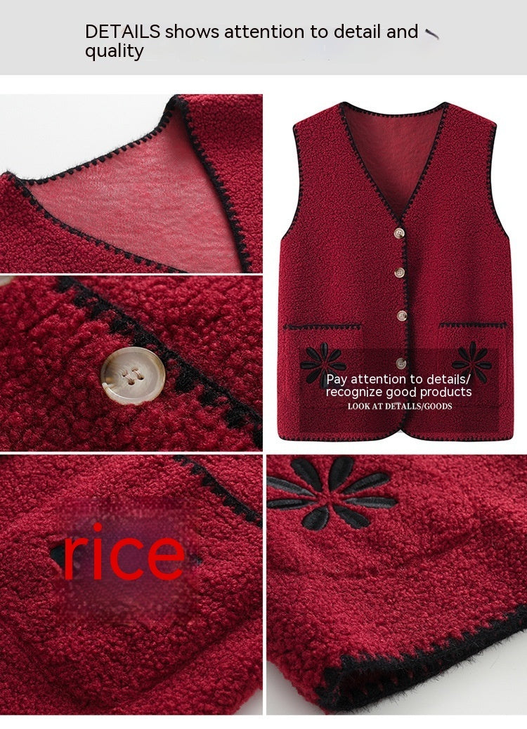 Vest Cardigan For Elderly Women Waistcoat