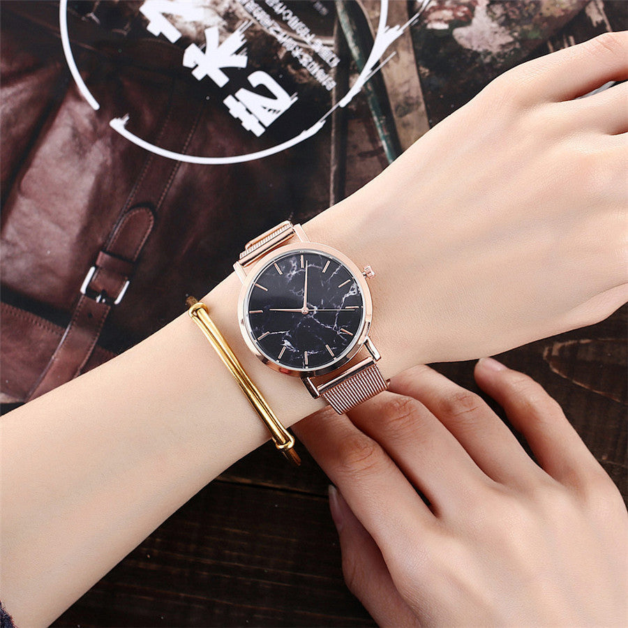 Vansvar fashion brand silver and gold mesh band  wristwatch