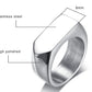 Classic Stainless Steel Black Square Men Ring Rock Vintage Silver-color Men Jewelry Hip Hop Punk Man Finger Rings anel masculino