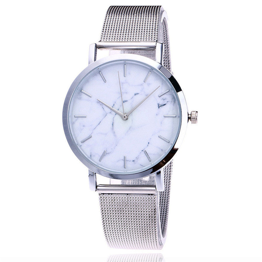 Vansvar fashion brand silver and gold mesh band  wristwatch