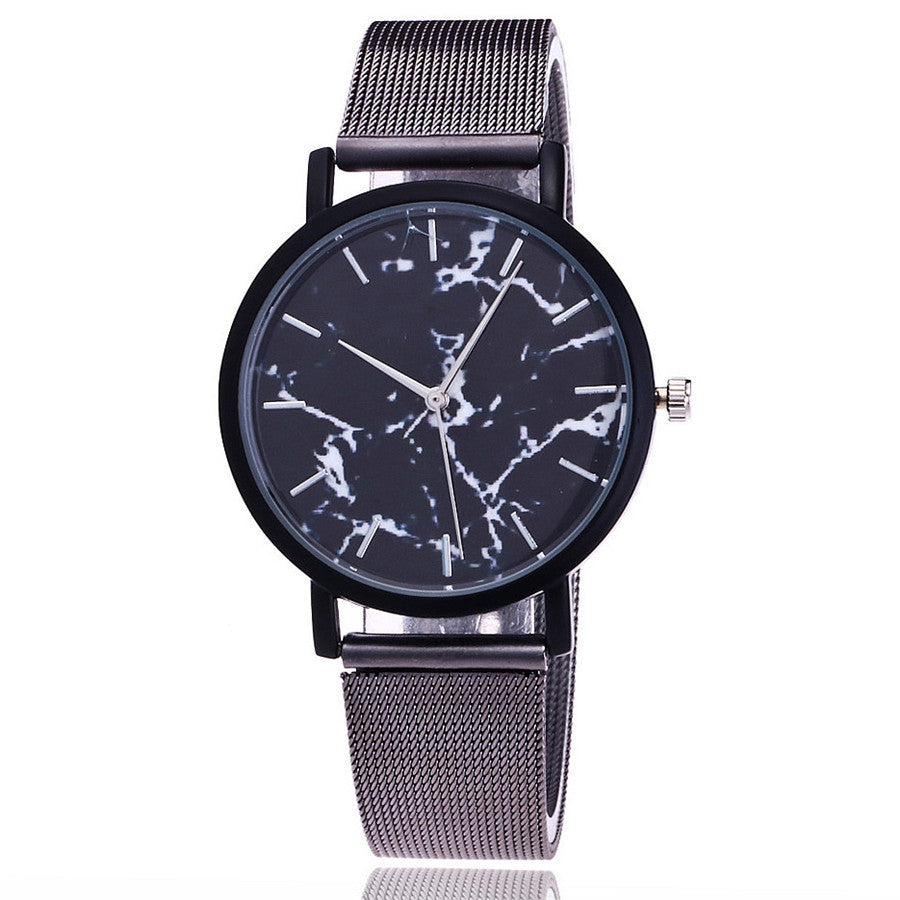 Vansvar fashion brand silver and gold mesh band  wristwatch