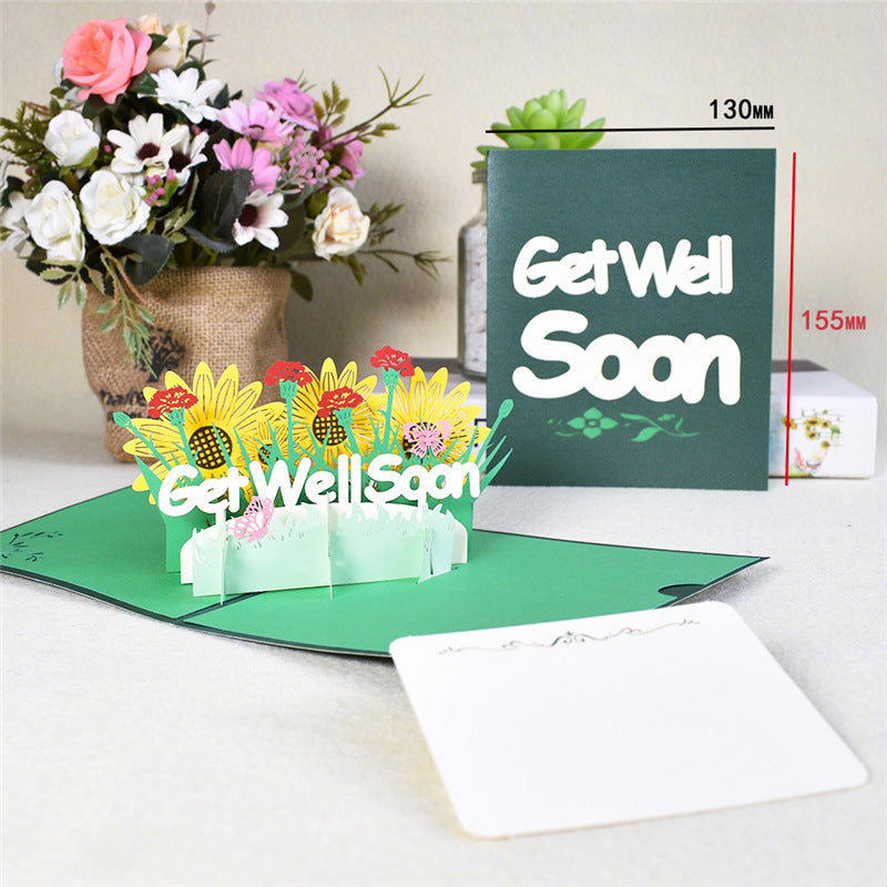 Pastoral Thanksgiving Day 3D Flower Greeting Card