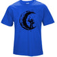 Digging The Moon Print Casual Mens O-neck T Shirts Fashion Men's Tops Men T-shirt Short Sleeve Men Tshirt