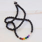 Men charm Necklace Black Lava