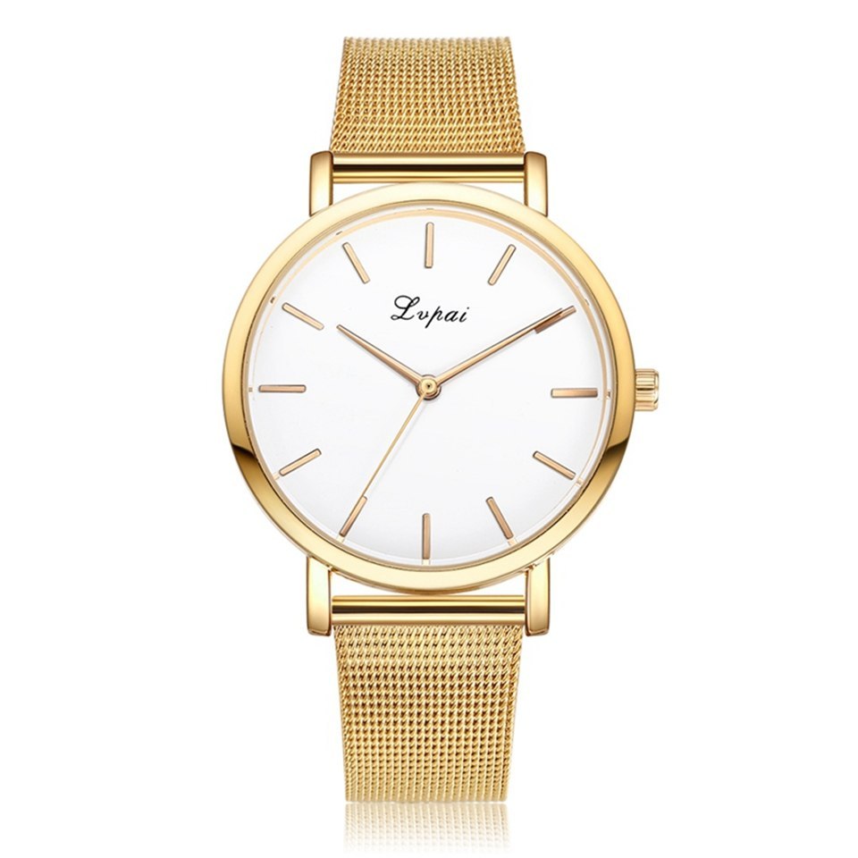 Vansvar fashion brand silver and gold mesh band  wristwatch