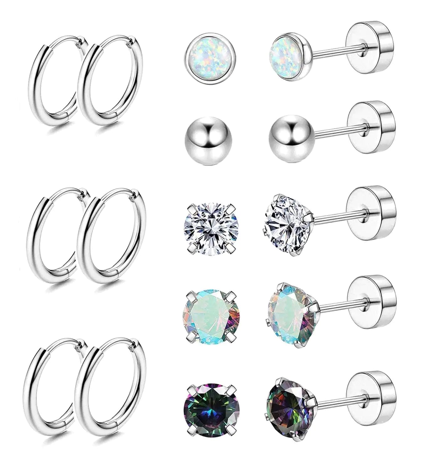 Jstyle Surgical Steel Earrings for Sensitive Ears