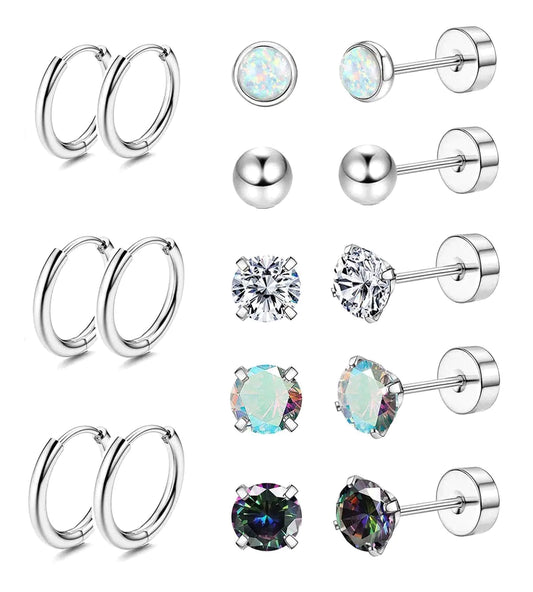 Jstyle Surgical Steel Earrings for Sensitive Ears
