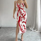 Summer Printed Suspender Split Dress
