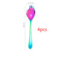 Creative 304 Stainless Steel Salad Fork Spoon Pasta Forks Tableware Set Dinnerware Sets Rose Gold Silver Black Cutleries 1PCS