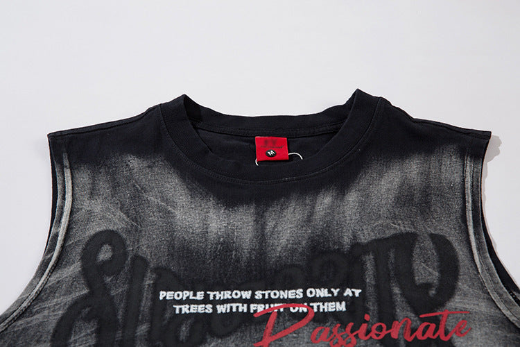 Inkjet Lettered Casual Vest For Men