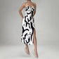 Summer Printed Suspender Split Dress