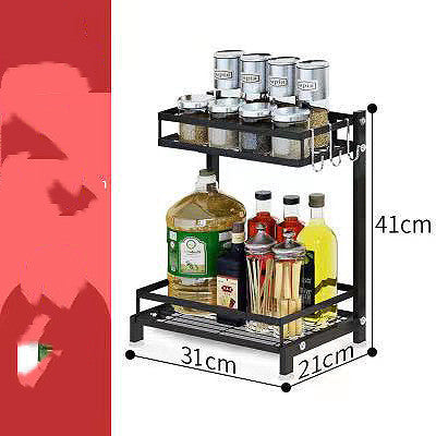 Stainless Steel Kitchen Rack Thickened Seasoning Rack Multi Layer Kitchen Seasoning Storage Rack