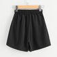 Women Rainbow Striped Elastic Shorts