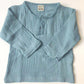 Boy short-sleeved cotton and linen T-shirt