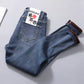 Women Velvet Jeans Stretch High Waist Winter Warm Pants