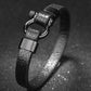 Titanium steel leather bracelet men