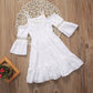 Girls strapless hollow dress