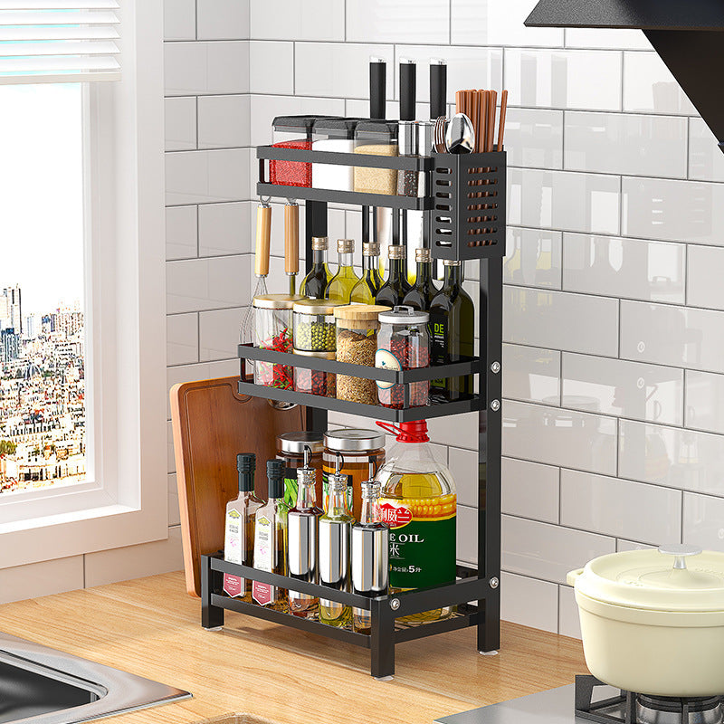Stainless Steel Kitchen Rack Thickened Seasoning Rack Multi Layer Kitchen Seasoning Storage Rack