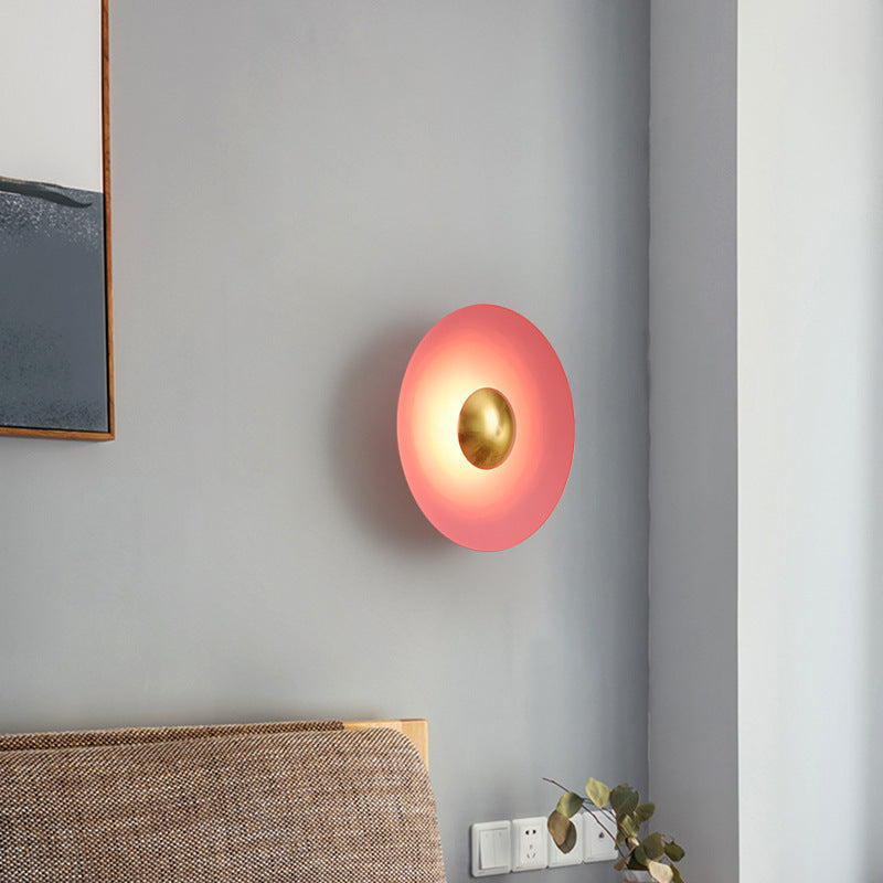 Bedroom Bedside Background Wall Round Led Wall Lamp