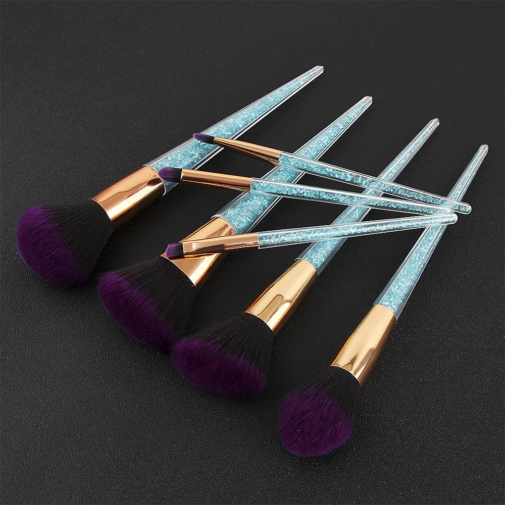 7 Purple Crystal Makeup Brushes Beginner Beauty Tools Brush Set New