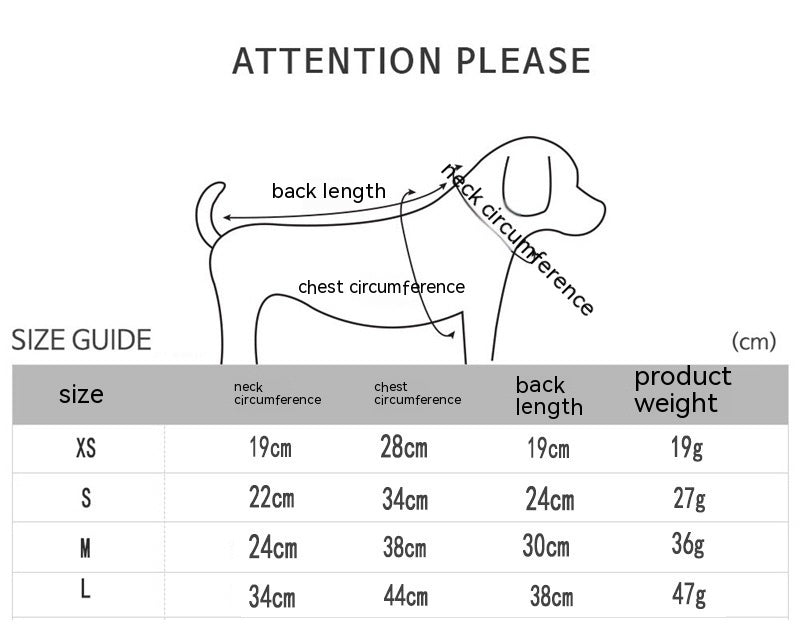 Thin Summer Dog Vest Necklace Dog Pet Clothes