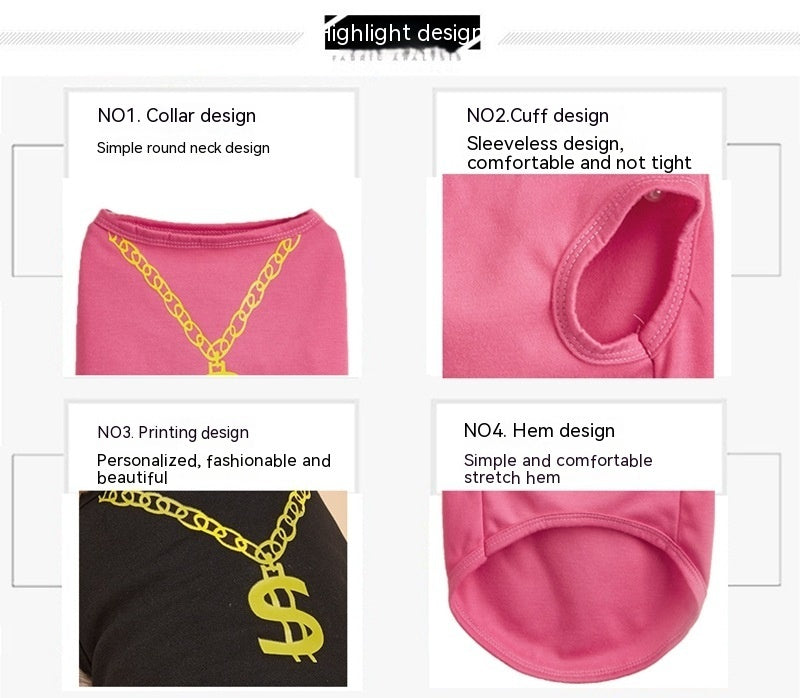 Thin Summer Dog Vest Necklace Dog Pet Clothes