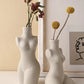 Body Modeling Art Vase Silent Style Ceramic Vase Sculpture White Plain Embryo Flower Vase