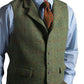 men suits plaid tweed gilet