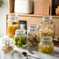 Round Glass Tea Jar Food Storage Box Preservation Container