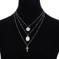 Layer Beads Chain Long Choker Necklace Women Sexy Fashion Gold Silver Color Round Cross Necklaces & Pendants Bijoux