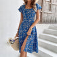 Summer Floral Print Maxi Dress Women