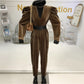 Puff sleeve velvet V-neck jumpsuit women