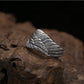 S925 Silver Men Ring Adjustable Eagle Wing Feather Retro Black Punk Biker Man Rings Female Sterling Silver Jewelry