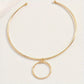 Women Collar Choker Necklace Big Circle Geometric Metal Pendants Torques Statement Necklaces