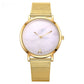 Vansvar fashion brand silver and gold mesh band  wristwatch