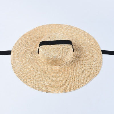 Women Sun Hat French Style Wide Brim Straw Hat