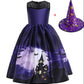 Halloween Princess Dress Halloween Printed Mesh