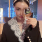 Pearl Button Lace Lace Lapel Blazer Women