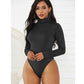 Best selling women 12 color long sleeve high collar slim Slim jumpsuit winter