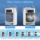 Portable Air Conditioner Fan Evaporative Humidifier 3 Speed Spray Personal Cold Mist Air Cooler Desk Table Fan Water Tank Night Light Adjustable Angel Room Home Office