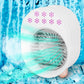 4 In 1 Portable Mini Desktop Air Conditioner Fan Water Mist Cooling Fan USB Rechargeable Humidifier Fan Evaporative Air Cooler 3 Wind Modes Colorful Lights