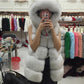 Waistcoat Faux Fur Vest Women Hooded Faux Fox