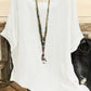 Women Fashion Casual Shirts Solid Color 3 4 Sleeve Round Neck Blouses Summer Loose Tops Streetwear