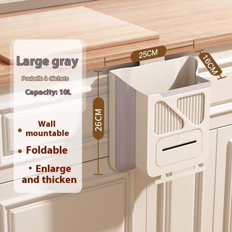 Kitchen Trash Can Wall-mounted Foldable Household