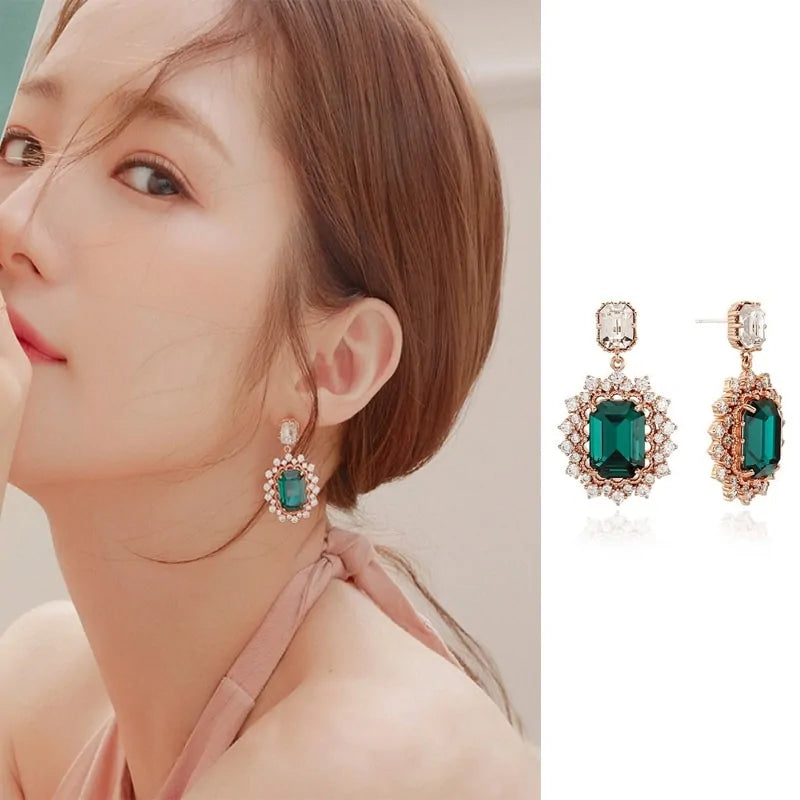 MENGJIQIAO 2019 Korean TV Star Crystal Tassel Drop Earrings