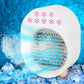 4 In 1 Portable Mini Desktop Air Conditioner Fan Water Mist Cooling Fan USB Rechargeable Humidifier Fan Evaporative Air Cooler 3 Wind Modes Colorful Lights